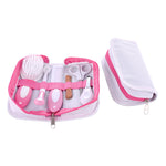 Full 6-piece baby nail care kit in crimson pink