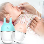 Baby being assisted with a nasal aspirator by an adult