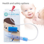 NoseFrida baby nasal aspirator with packaging featuring a baby and mother on a white background.